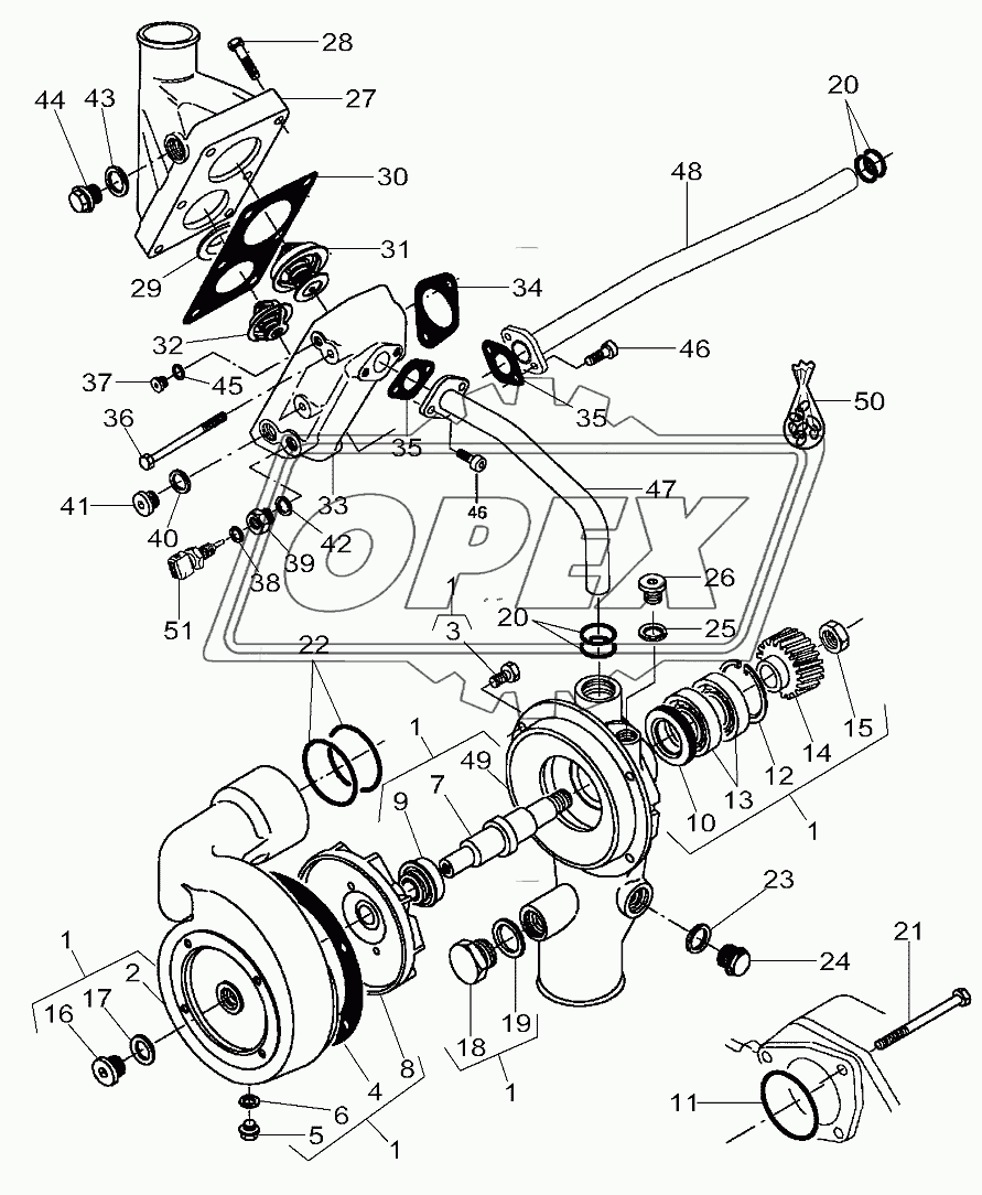 Engine, Water Pump & Thermostat