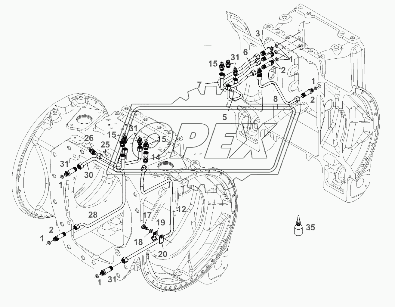 Коробка передач-трубки режимов комф. 2