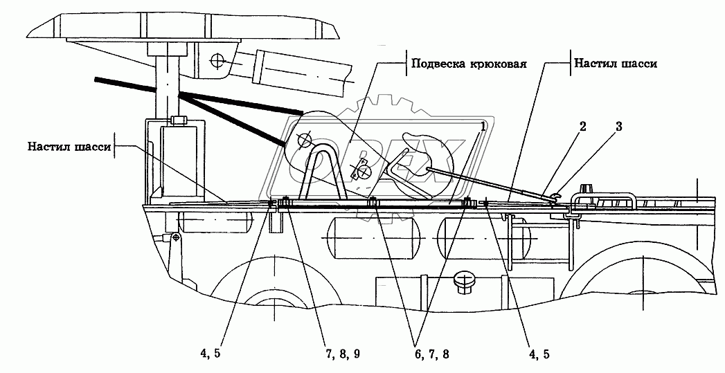 Крепление крюковой подвески KC-6973A.00.600