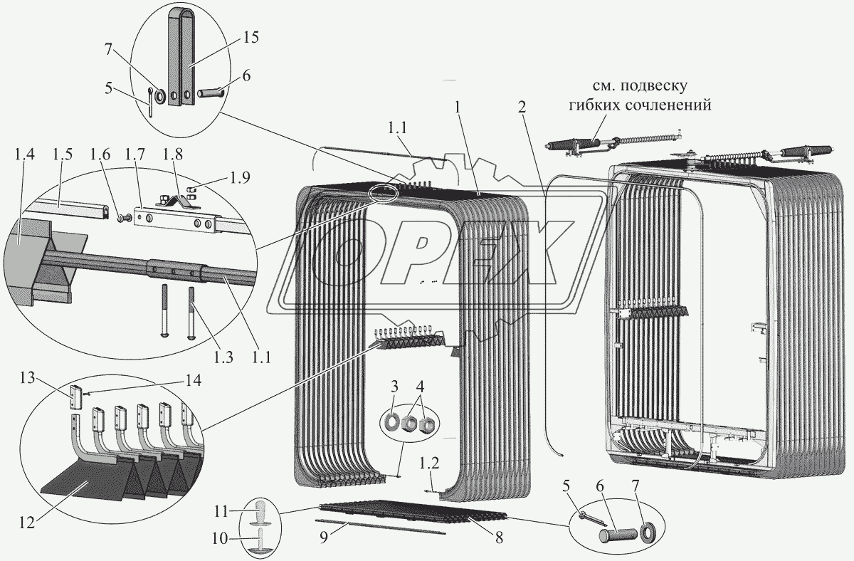 Установка гибких сочленений 105-5000062-20