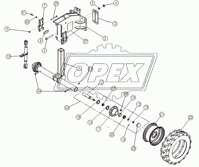 STANDARD REAR STRUTS - 11.2X24 TIRES