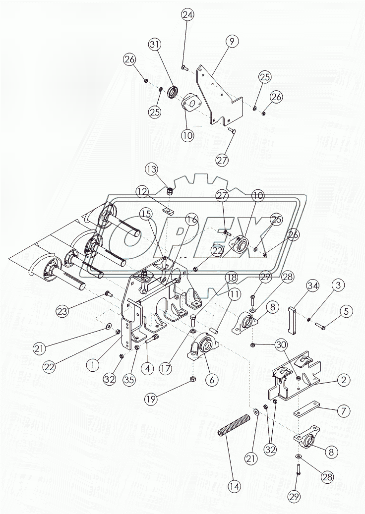 FRONT CLEANING ROLL MOUNTING PACKAGE