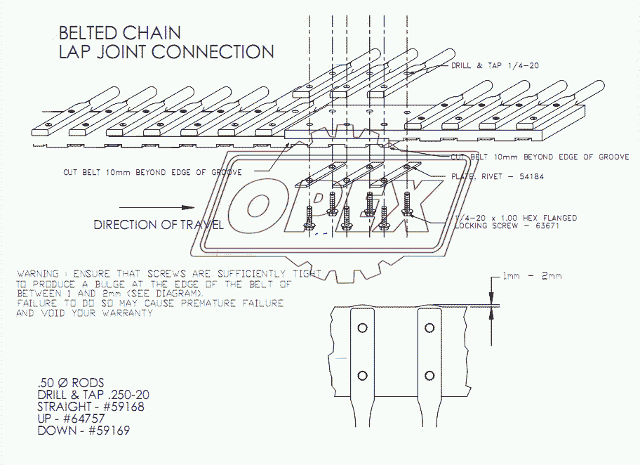 BELTED CHAIN LAP JOINT CONNEKTION