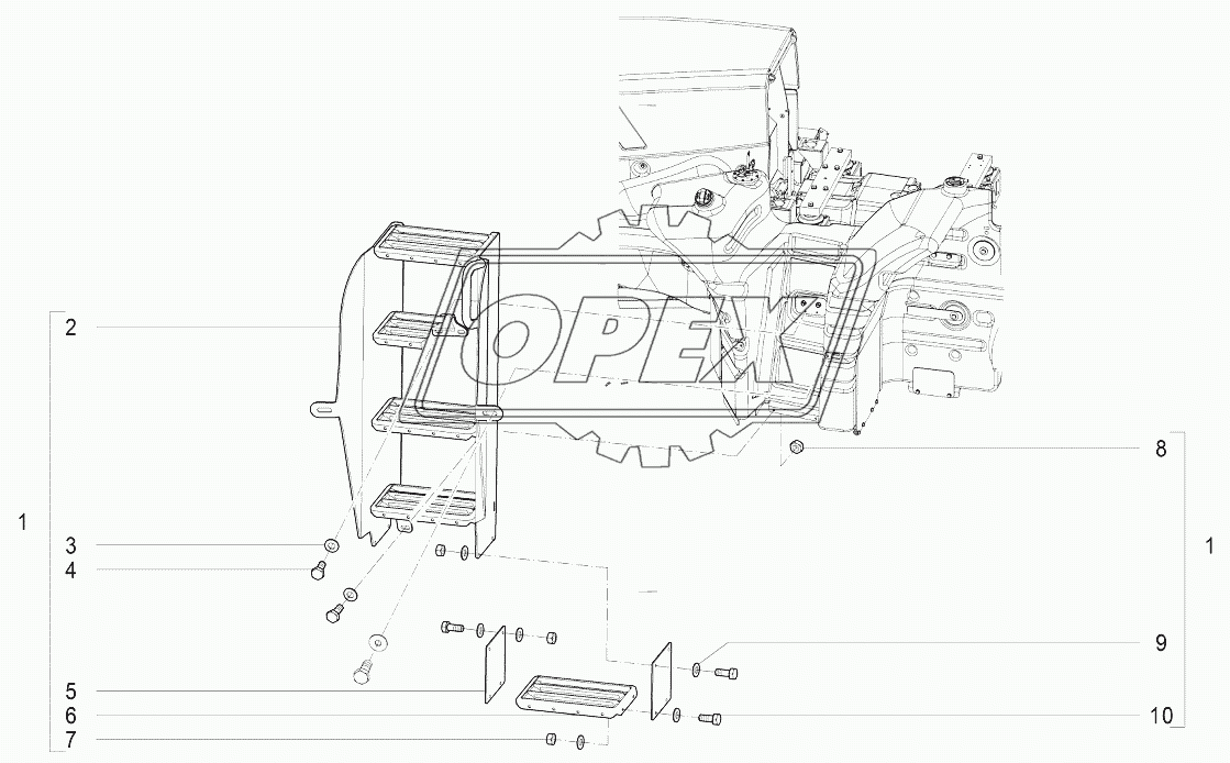 K408 Установка лестницы левой