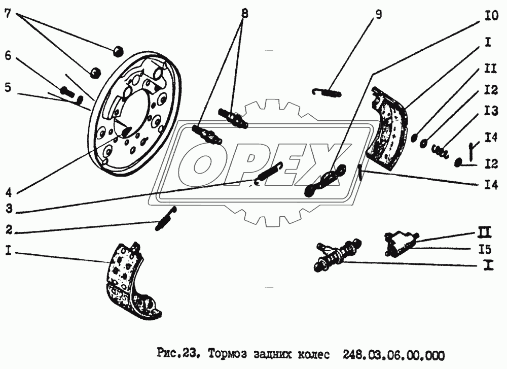 Тормоз задних колес 1