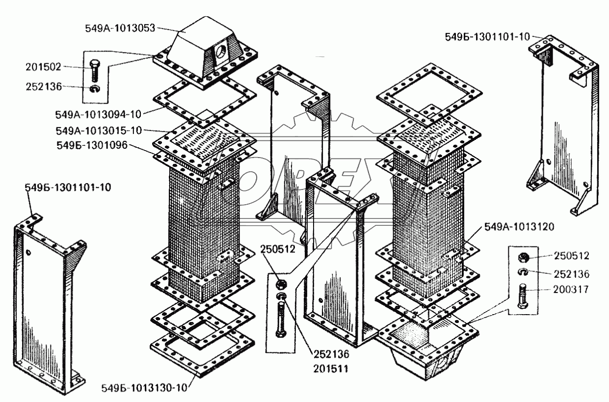 Радиатор контура охлаждения двигателя (малая секция)
