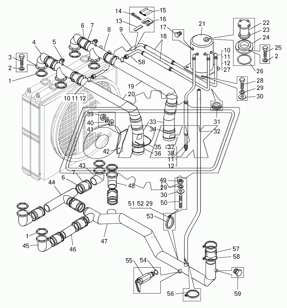 Трубопроводы системы охлаждения двигателя (75131-1300010-10)