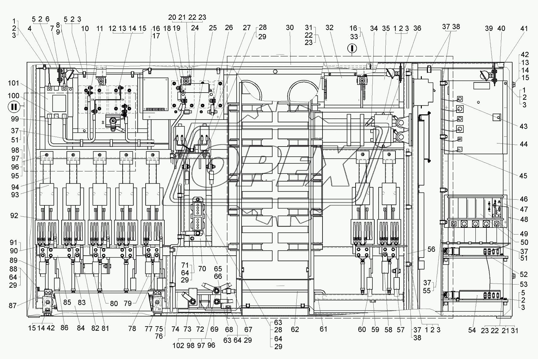 Шкаф с пускорегулирующей аппаратурой (главный вид) (75131-2112010-21)