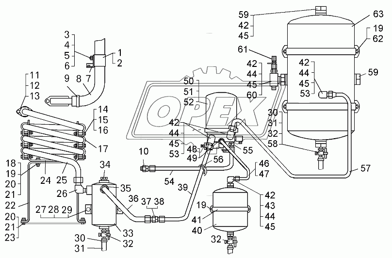 Монтаж трубопроводов компрессора (75131-3500016-10)
