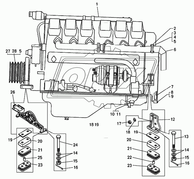 Установка двигателя на самосвале БелАЗ-7540B