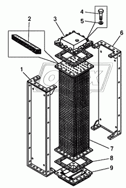 Радиатор (ширина 200 мм) БелАЗ-7540А, 7540B