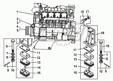 Установка двигателя на самосвале БелАЗ-7540D