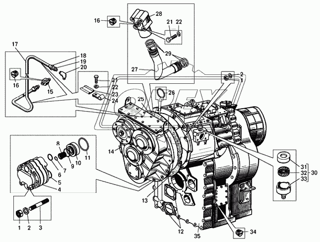 Согласующая передача и гидротрансформатор с коробкой передач БелАЗ-7540А