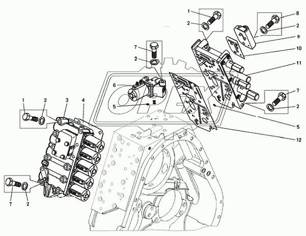 Коробка передач. Установка золотниковой коробки и механизма управления гидромеханической передачей БелАЗ-7540А