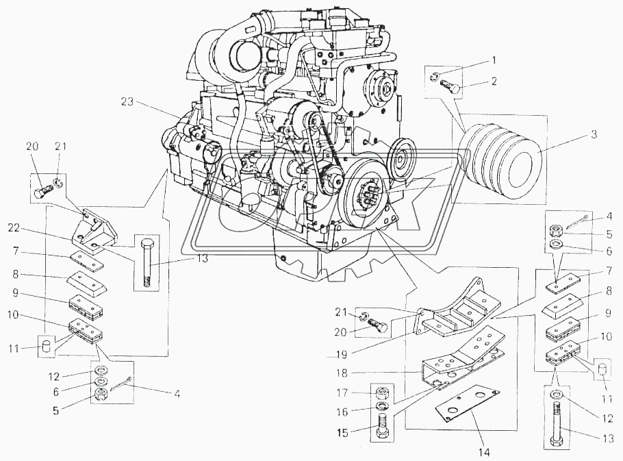 Установка двигателя КТА 19-С на самосвале БелАЗ-75473