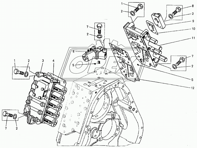 Коробка передач. Установка механизма управления гидромеханической передачей и золотниковой коробки
