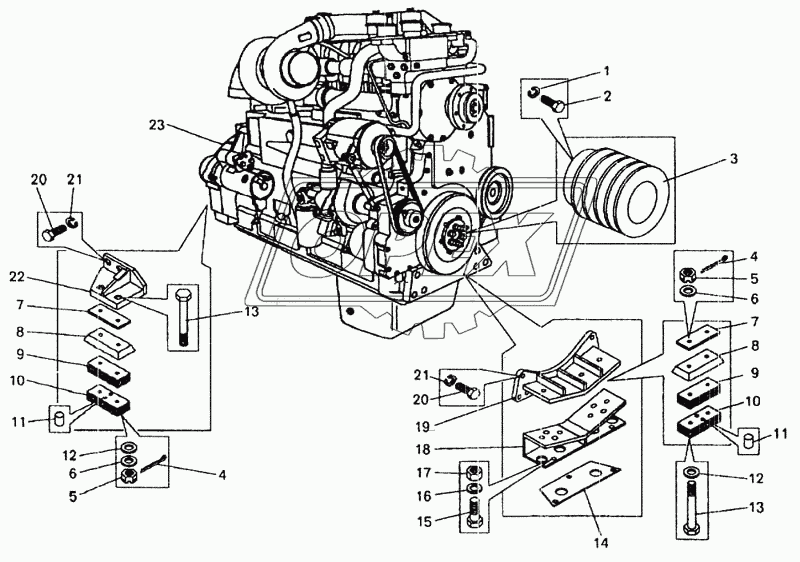 Установка двигателя на самосвале БелАЗ-75483