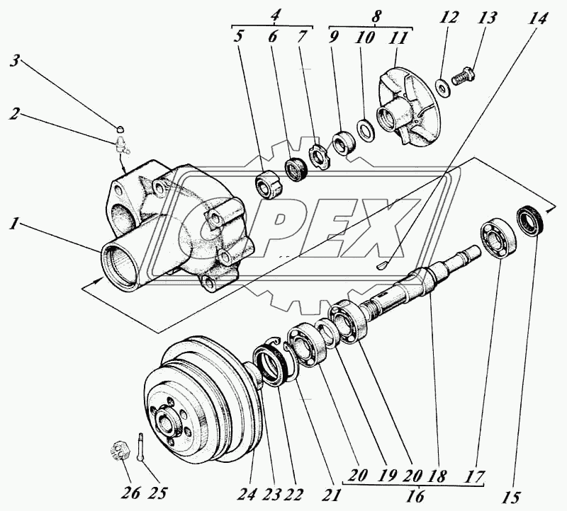 Насос водяной 442-13с3-2Г