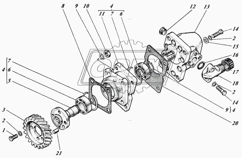 Насосы шестеренные с приводами 440-26с1-02 1