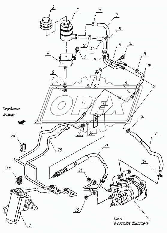 Трубопроводы гидроусилителя рулевого управления