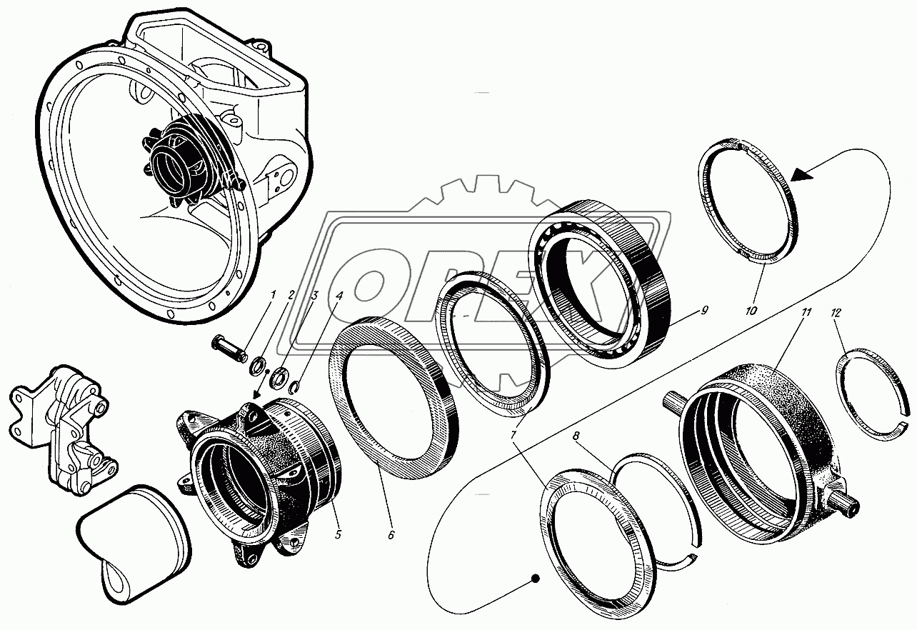 Реверсная муфта. Бугель шарикоподшипника.