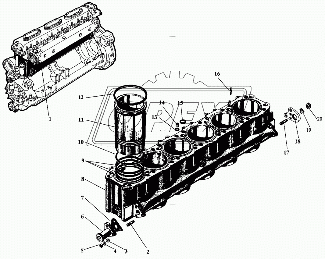 Детали блока цилиндров