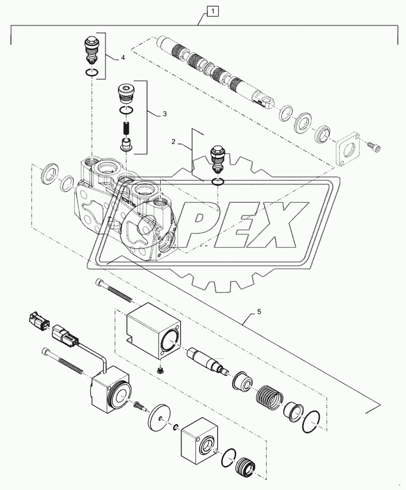 35.724.AX(06) - BUCKET SECTION - 2 AND 3 SPOOL LOADER VALVE CONTROLS