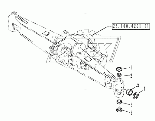 25.100.0201(02) ­ AXLES ­ FRONT AXLE SUPPORT BEARING (VAR.742400­742401)