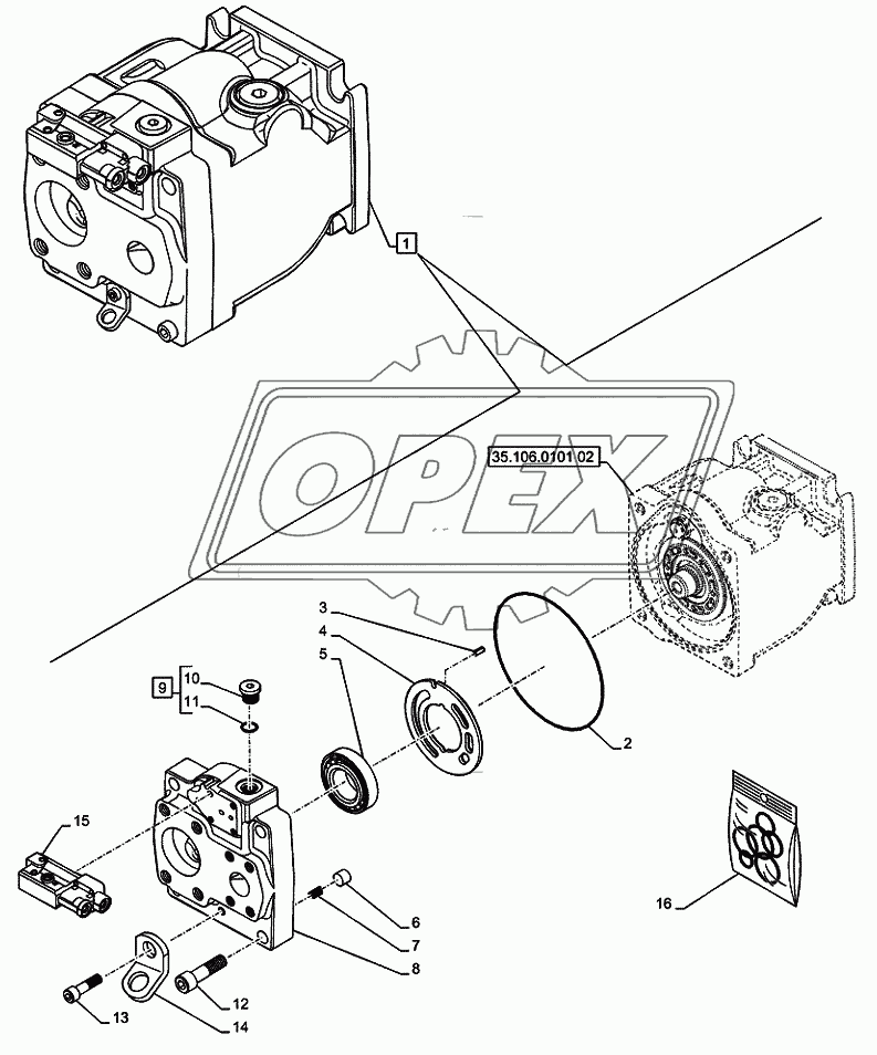 35.106.0101(03) ­ VARIABLE DELIVERY HYDRAULIC PUMP (110HP), COMPONENTS