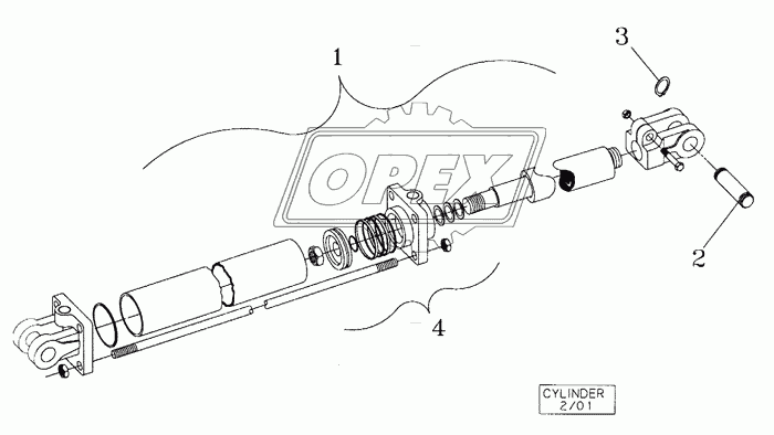 REAR GANG WING FOLD CYLINDER ASSEMBLY 25320120