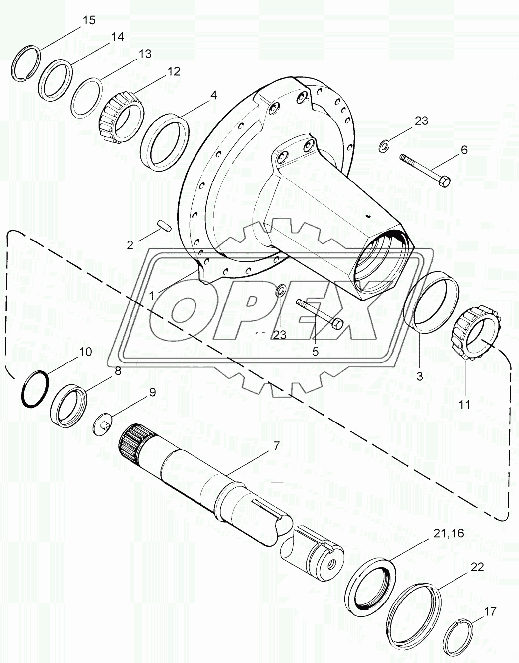 REAR AXLE - 4 X 120 INCH