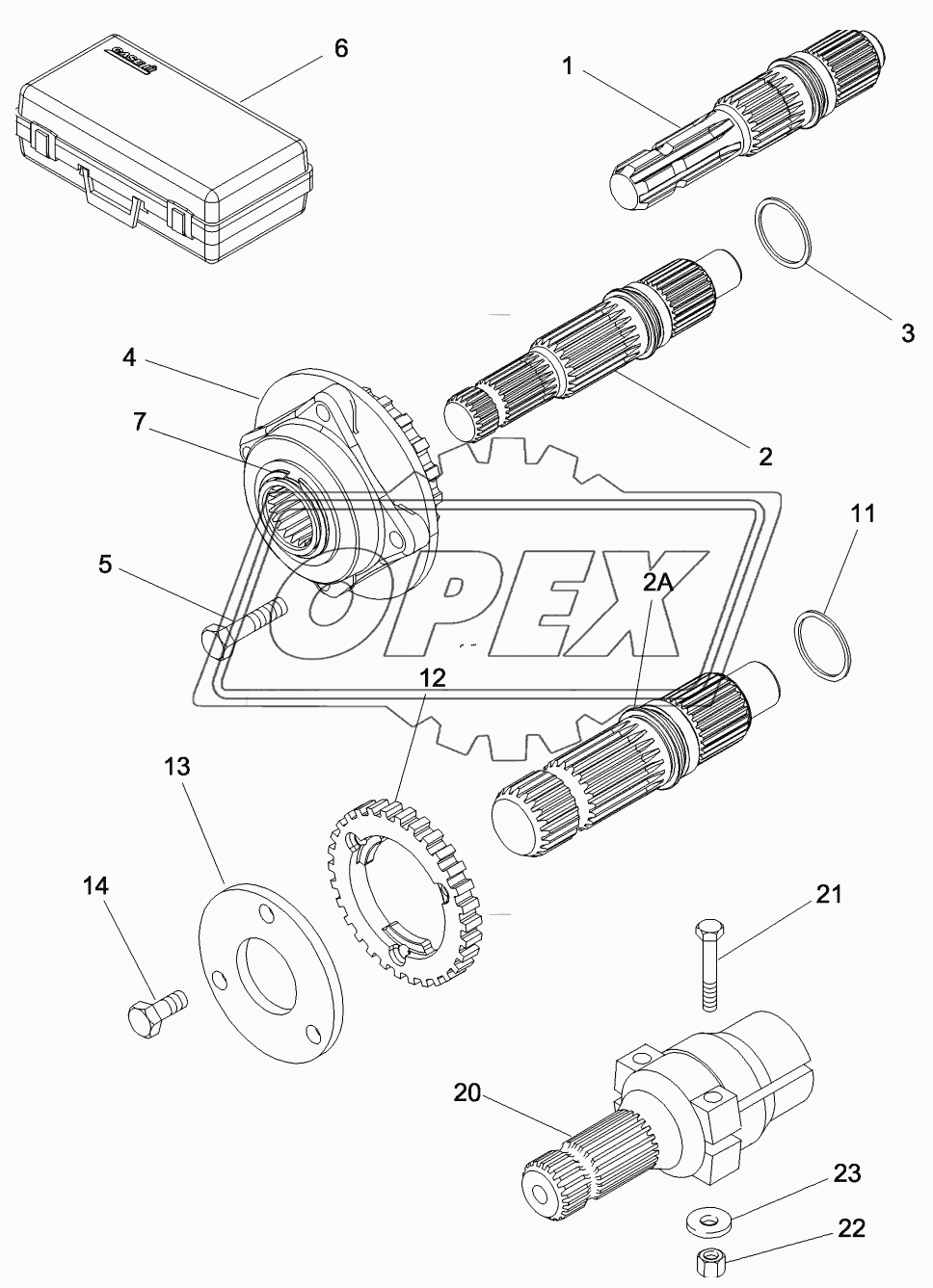 POWER TAKE OFF ASSEMBLY - OUTPUT SHAFT, DUAL SPEED