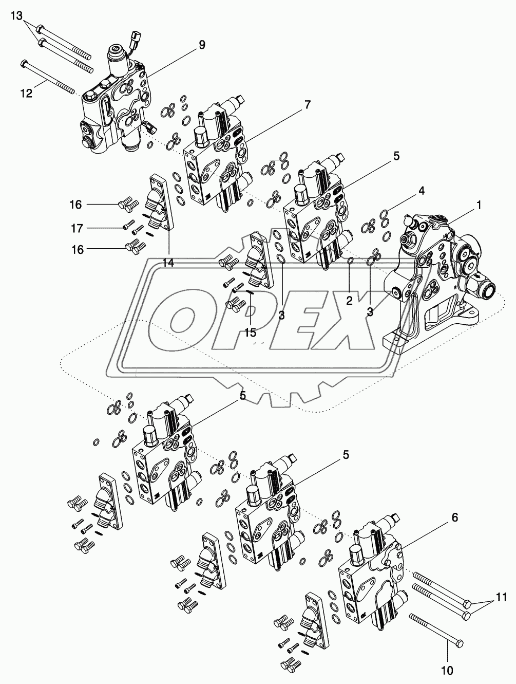 REMOTE HYDRAULIC VALVE STACK