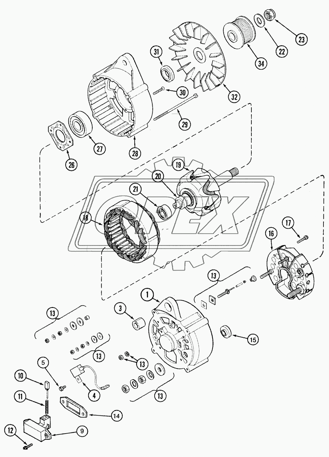 ALTERNATOR ASSEMBLY - 135 AMPERE