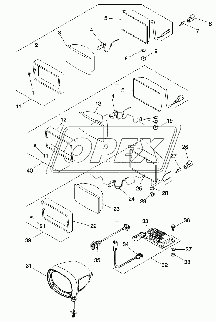 WORK LAMPS - ROOF AND REAR FENDERS