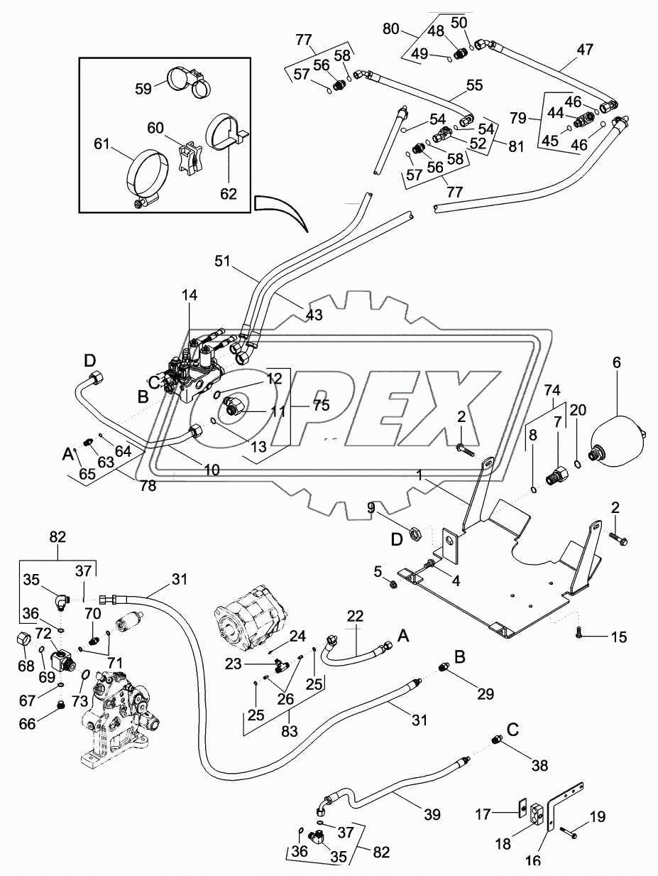 HYDRAULIC SYSTEM - SUSPENDED MFD AXLE, BSN Z7RZ05179