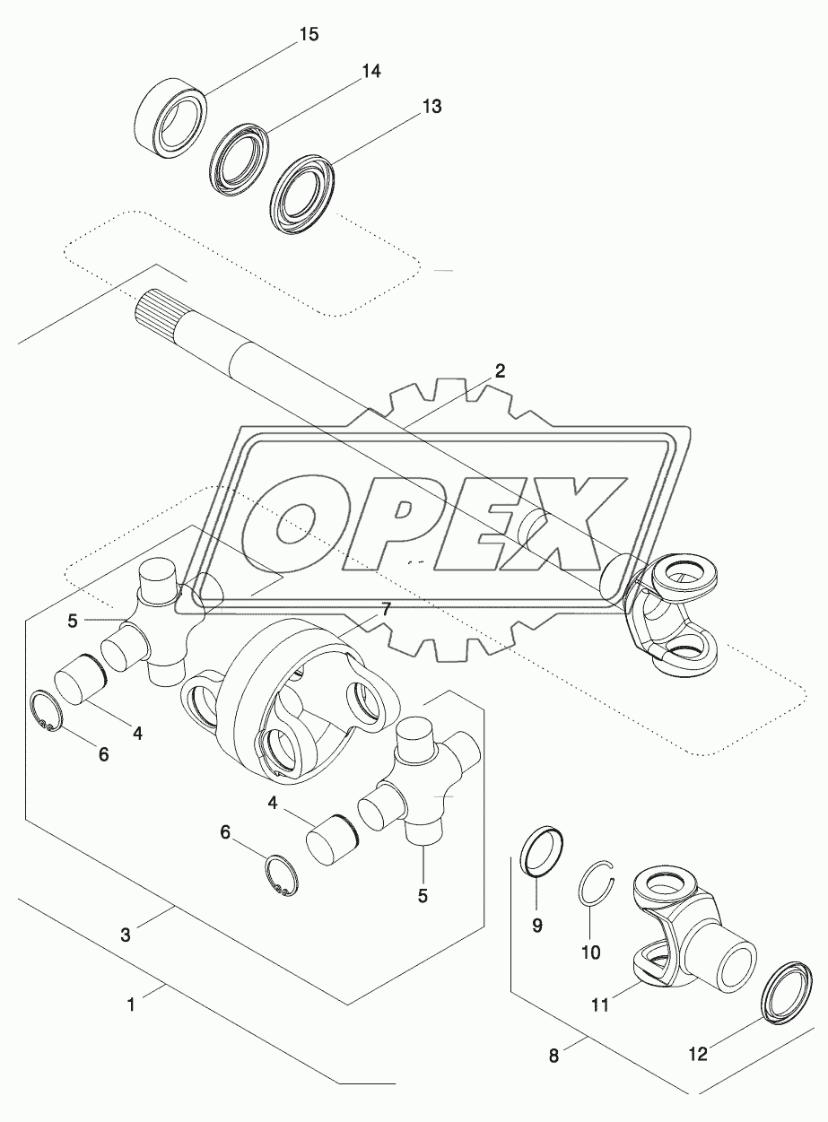 FRONT AXLE DRIVE SHAFT - MFD, WITH DIFFERENTIAL LOCK