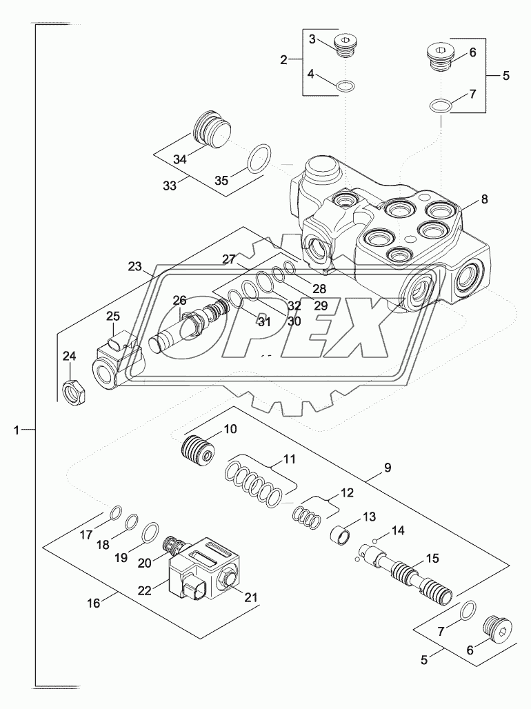 PTO AND DIFFERENTIAL LOCK VALVE ASSEMBLY