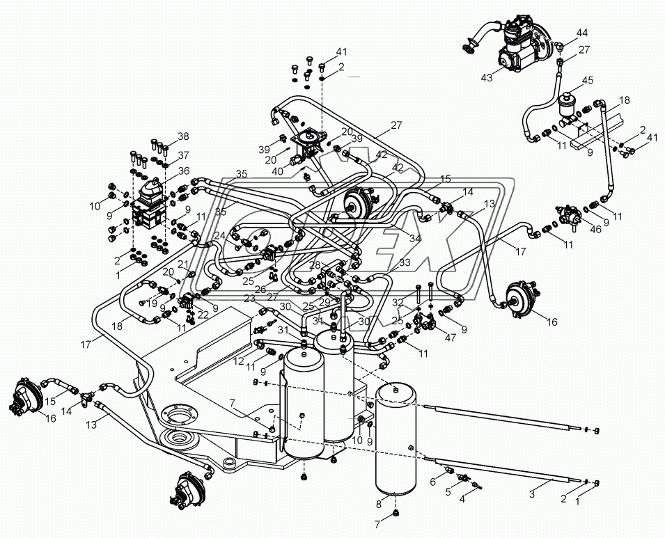 Cистема привода тормозов (В140.42.00.000)