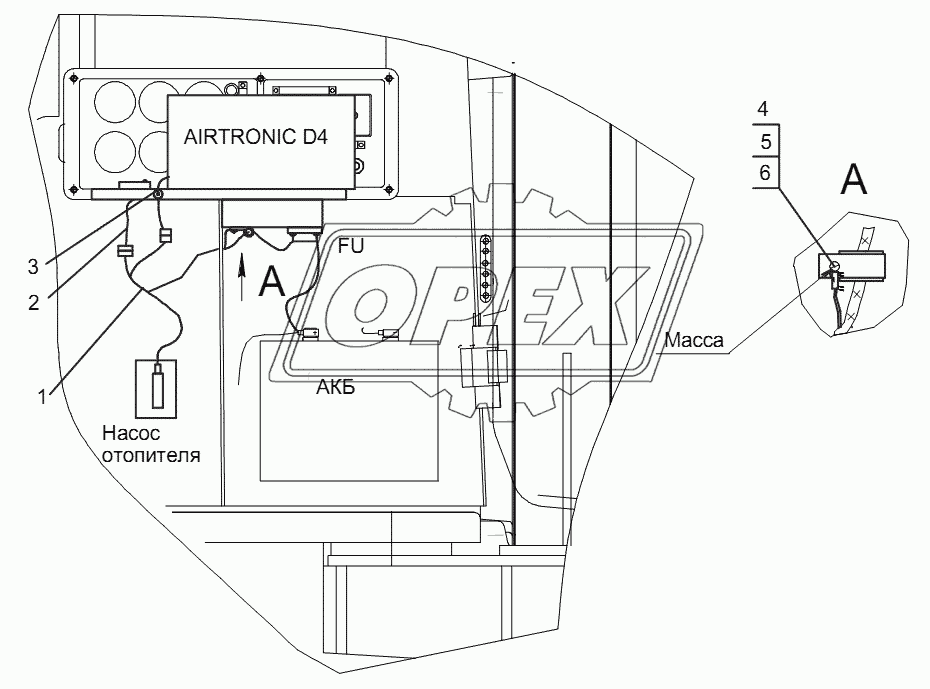 Электрооборудование установки отопителя «AIRTRONIC D4»