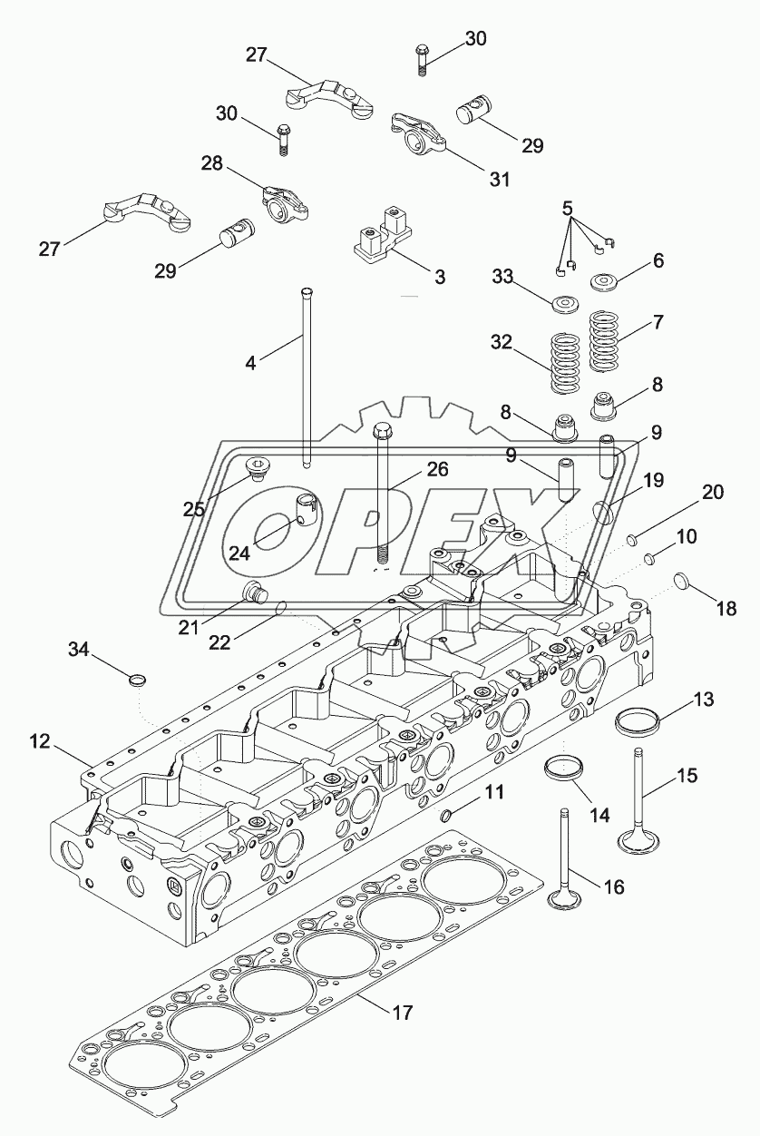 CYLINDER HEAD - VALVE MECHANISM, MAGNUM 280, 310, AND 335