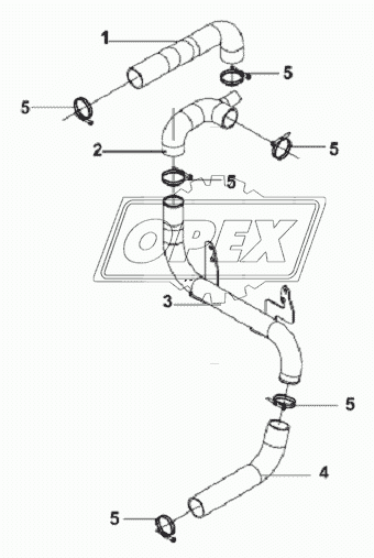 Radiator Water Inlet / Outlet Pipe Subassembly