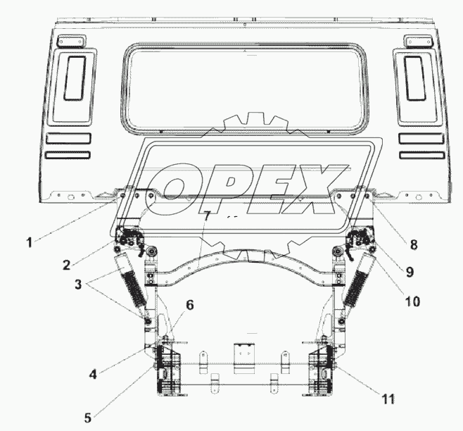 5001B-C0100 Задняя подвеска кабины