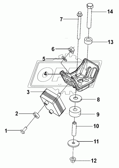 Engine Rear Mounting Group, Complete Vehicle