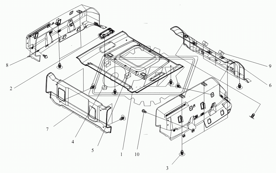 Блок облицовки крыши (высокая крыша) 1