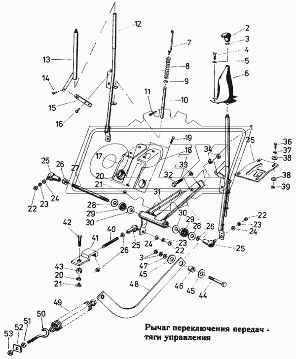 Рычаг переключения передач – тяги управления