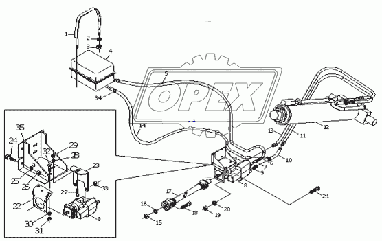 Lifting mechanism hydraulic system