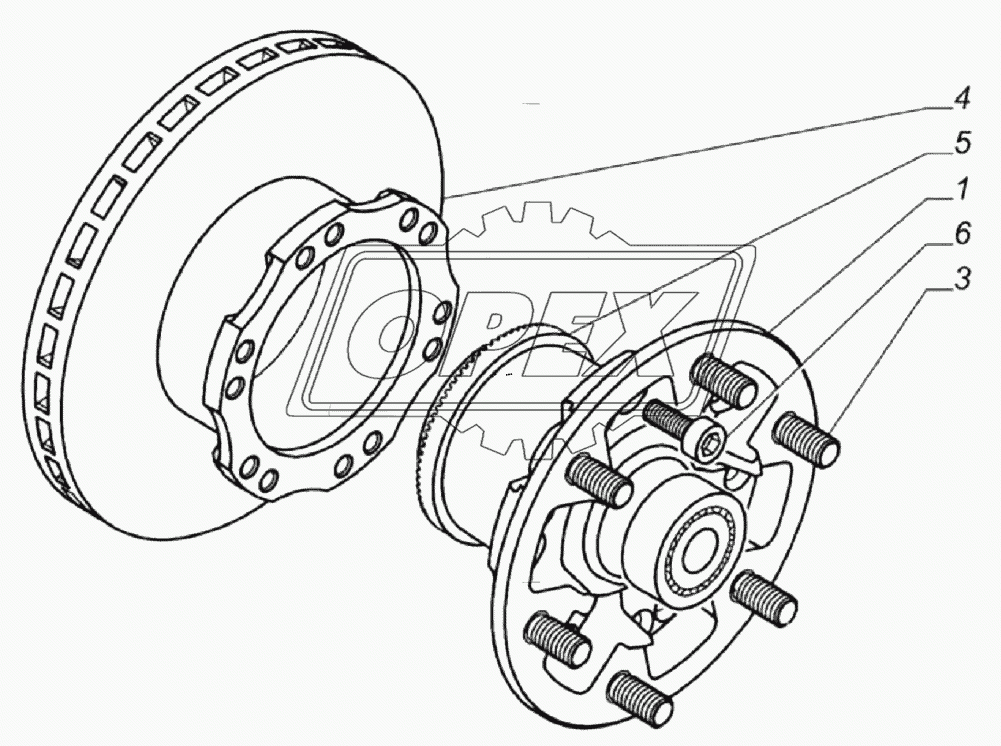 Ступица переднего колеса с тормозным диском 33104-3103013