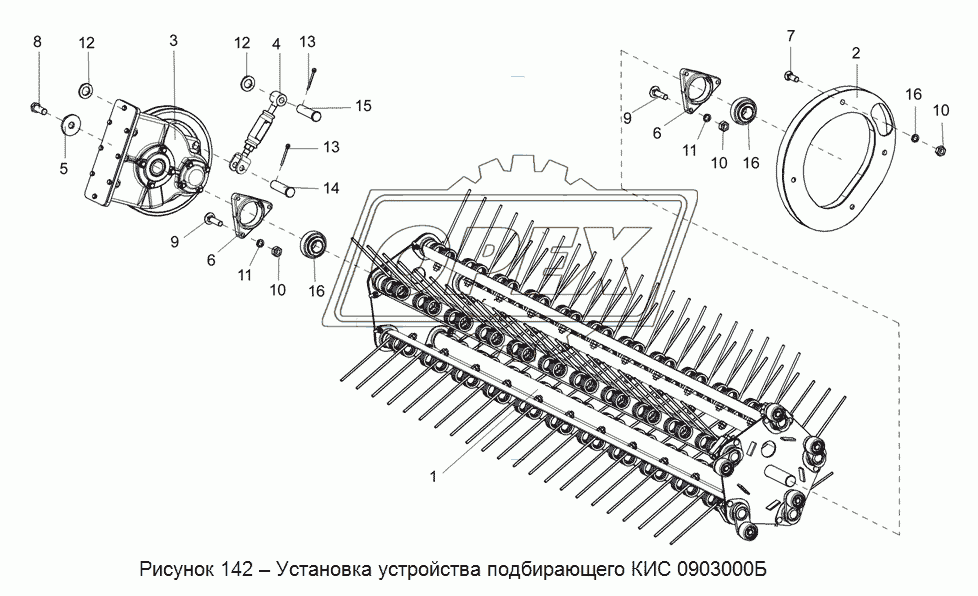 Установка устройства подбирающего КИС 0903000Б