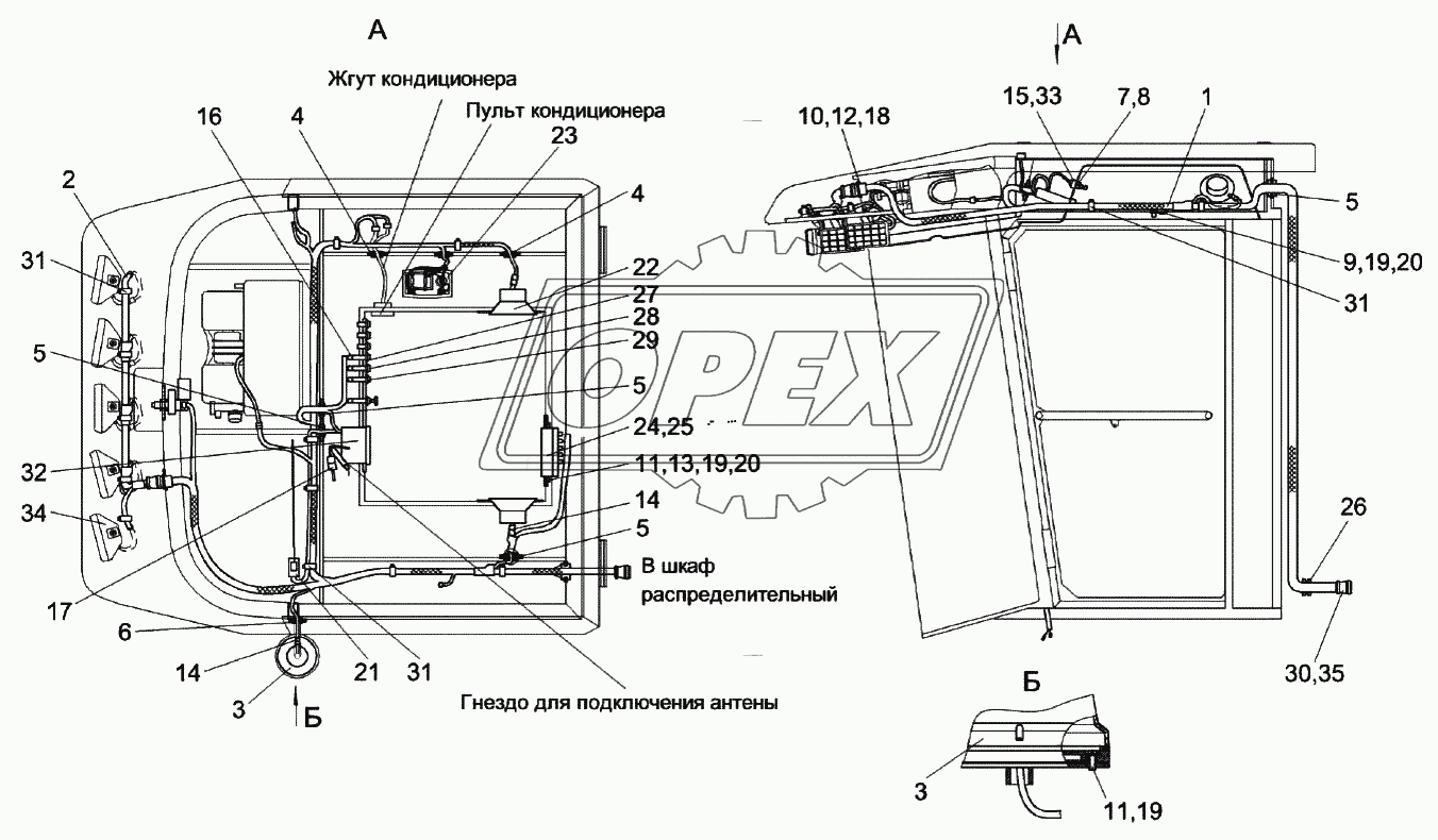 Электрооборудование кабины КЗК-12-0120000